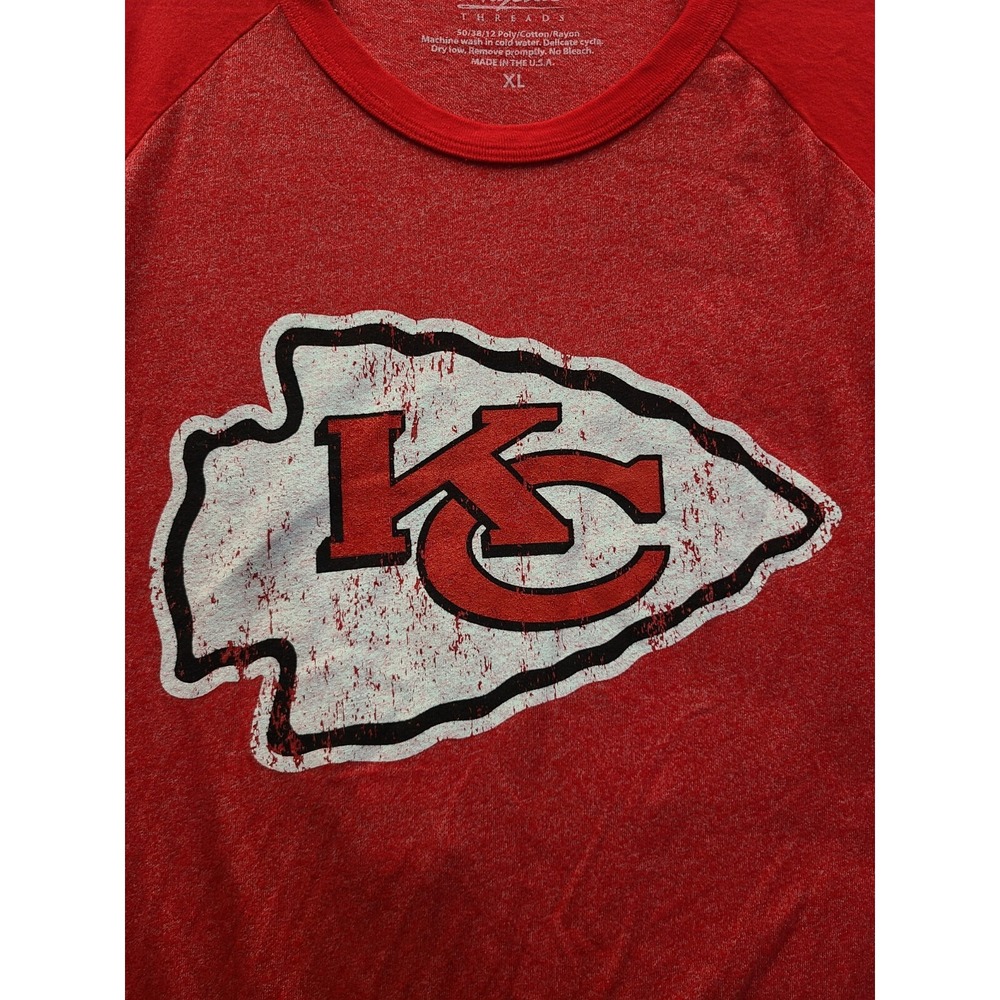Majestic Threads Patrick Mahomes Womens 3/4 Sleeve Red Tshirt XL NWT - Picture 2 of 7